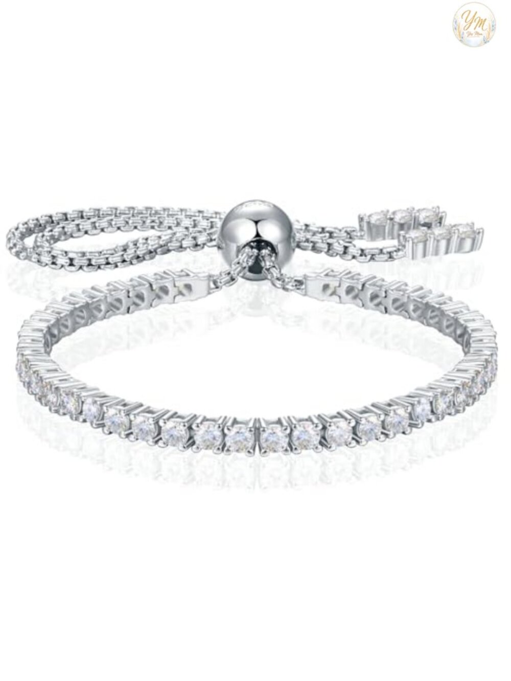 Moissanite Tennis Bracelet 18K White Gold Plated S925 Sterling Silver